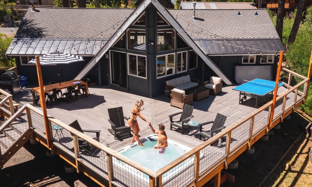 Talmont Cabin | 4BR Tahoe Cabin w/Hot Tub, BBQ & Ping Pong Next to Lake & Paige Meadows Trails