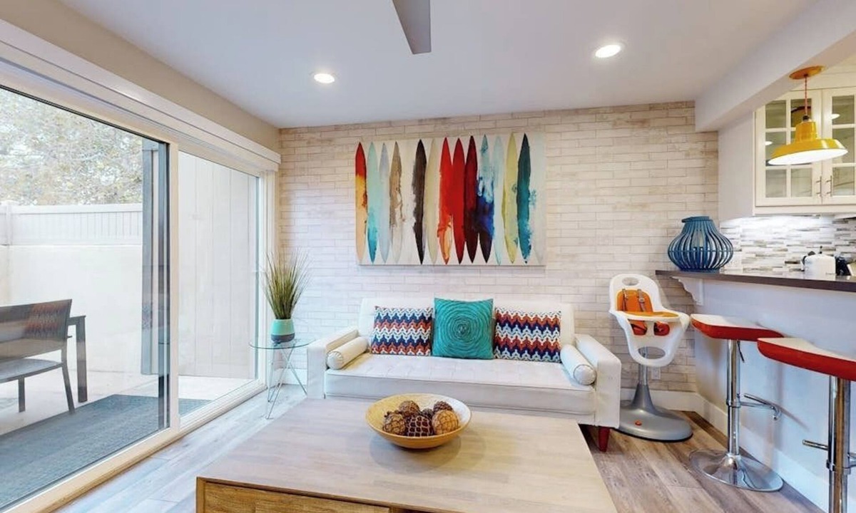 Hermosa Village Condo | Colorful & contemporary condo with patio & washer/dryer - watch the fireworks