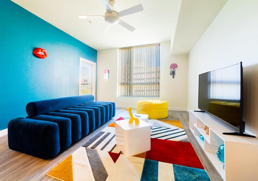 Riverside Apartment | Colorful Insta-worthy High-rise in downtown Tempe