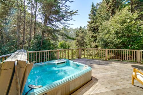 Fort Bragg House | Hot Tub, 1 Mi to Beach: 12-Acre Fort Bragg Cabin!