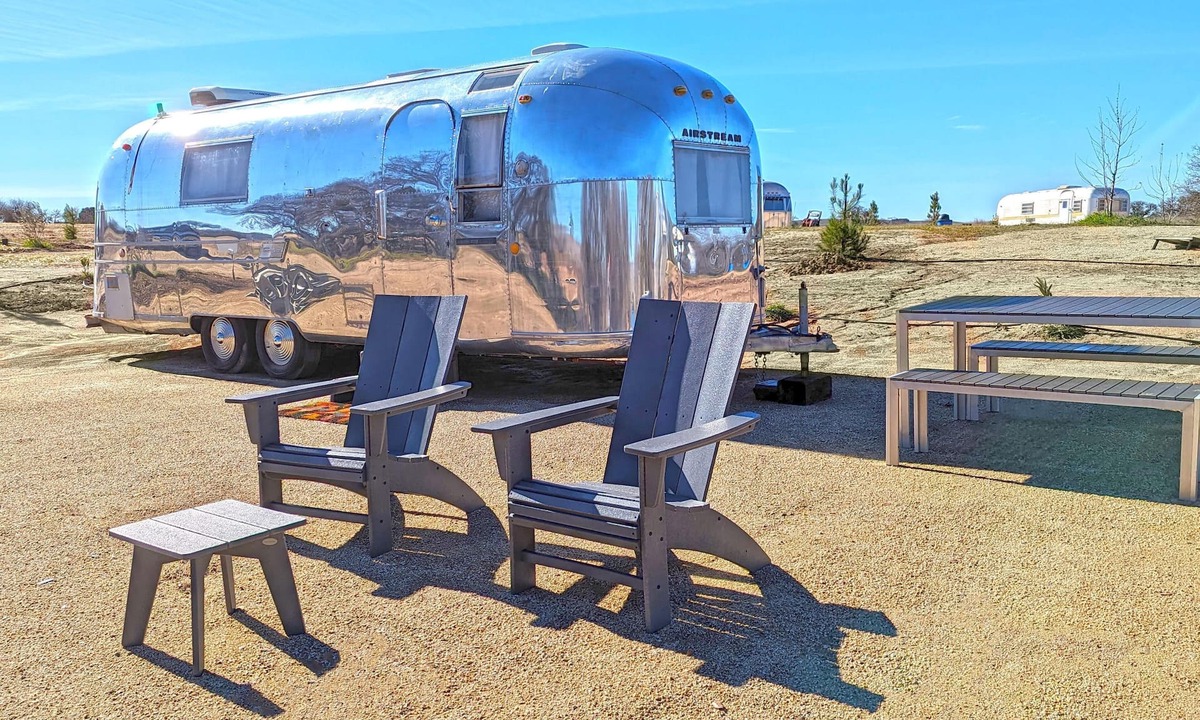 Paso Robles RV Rental | Led Zeppelin Trailer - Led Zeppelin themed Airstream On Vineyard
