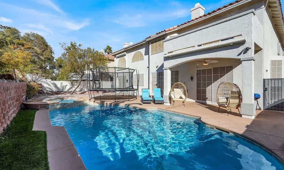 Centennial Hills House | Luxe 5BR Home w/Pool, BBQ, EV Charger Near Strip!