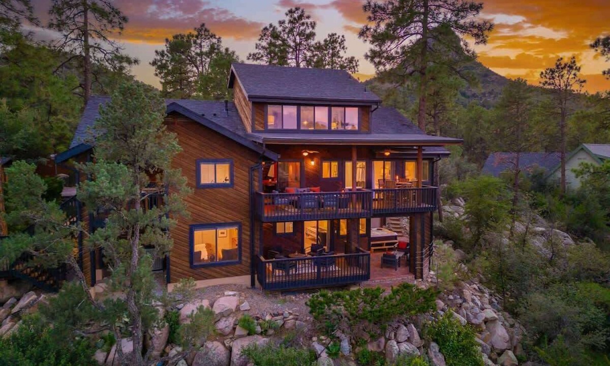 Prescott Cabin | Luxury Prescott Retreat with Casita, Spa, Patios!