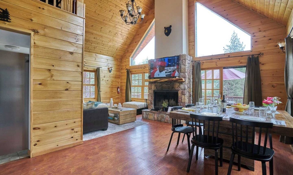 Whispering Forest Cabin | Modern Rustic Escape, Relaxing Deck with Firepit Table - No Better Escape than Our Private Lot - 3BR w/Game Loft, Pac Man tabletop games console!