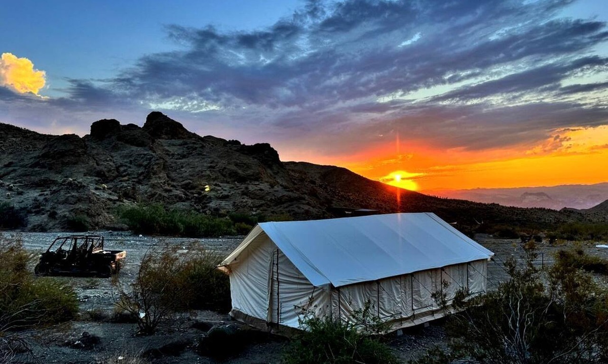 Nelson RV Rental | Remote Expansive Tented Cabin Incredible for a Glamping Experience in Nevada
