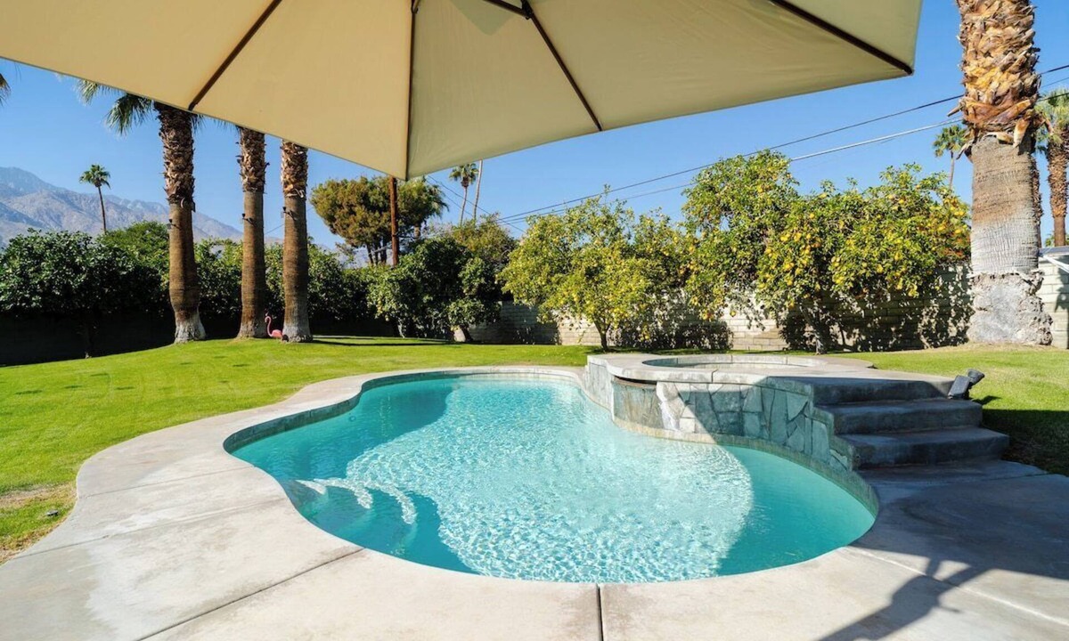 Palm Springs House | The Desert Orchard · 3 King Beds! Private! Salt Water Pool & Spa! Pets!