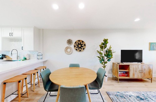 Fashion Square Condo | 2-story dog-friendly condo with patio, outdoor pool, W/D, streaming, partial AC