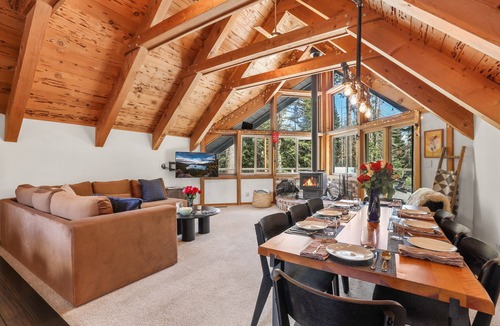 Talmont Cabin | 4BR Tahoe Cabin w/Hot Tub, BBQ & Ping Pong Next to Lake & Paige Meadows Trails
