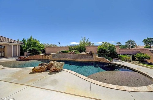 North Las Vegas House | 8BR/5BA Exquisite Villa - Beach-Entry Pool, Spa, Pickleball ★