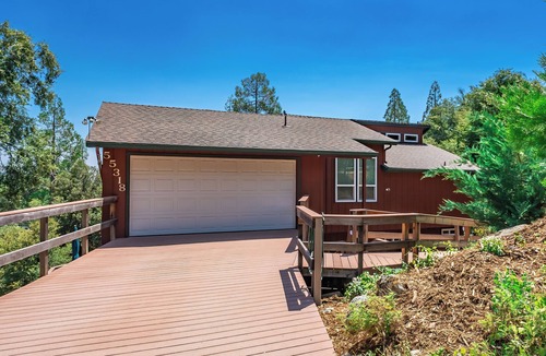 Bass Lake Cabin | A private dock, secluded cove, large deck, lots of parking, amazing lake view.