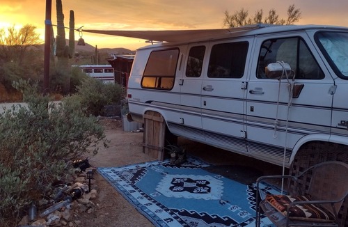 Sabrosa House | Adventure Van dry-docked as Captain's Quarters on a Desert Ranch