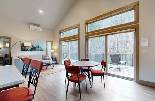 Vida Apartment | Amazing riverfront cabin with views deck firepit & grill - dog-friendly