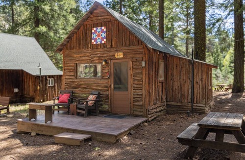 Blairsden-Graeagle Cabin | Cool Shady Cabin at Camp Layman | Restorative Forest Getaway for Two