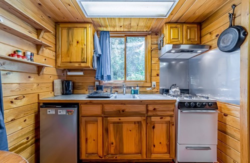 Shelter Cove Cabin | Cozy cabin, family-friendly, with fishing, washer/dryer, patio, & WiFi