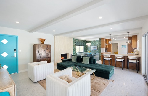 Tahquitz River Estates House | Desert Diamond Luxury Mid Century Modern Pool and Spa, Fire Pit, bar, Bocce Ball