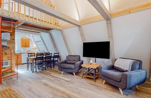 Marmot House | Dog-friendly A-frame near the river with game room firepit wood stove & grill