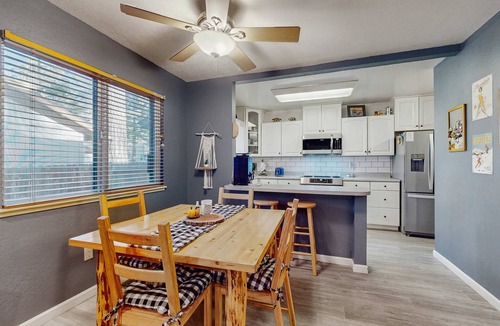 Tahoe Island House | Dog-Friendly Home with Hot Tub, Lovely Backyard Meadow, Walk to Shops & Restaurants
