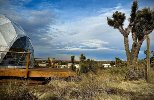 Dolan Springs Cabin | Enchanting Geodesic Dome with Mountain Views and natural desert surroundings.