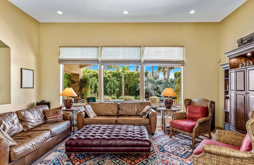 Sunrise Vista Chino House | Exceptional Spanish-style home with private sparkling pool, spa & mountain view