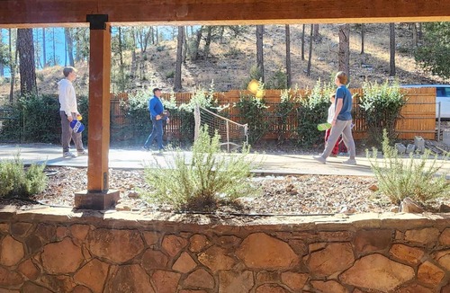 Whispering Pines Cabin | Lone Star Lodge in Whispering Pines w/Mountain View - Epic Pickleball Fun!