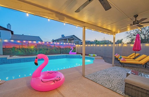 Mesa House | Luxe Oasis! Heated Pool, Spa, Theater, Game room, Sauna & Gym!