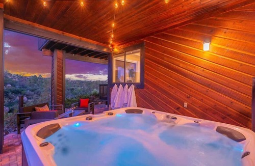 Prescott Cabin | Luxury Prescott Retreat with Casita, Spa, Patios!
