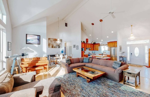 Newport House | Ocean view home withhuge deck & yard, hot tub, firepit & game room - dogs OK