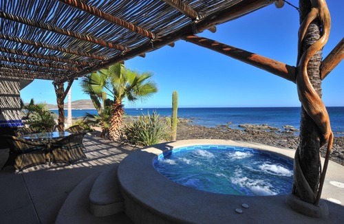 Ensenada Los Muertos Villa | Oceanfront Villa w/Hot Tub, Sports Courts, Cook & Steps to Swimmable Beach