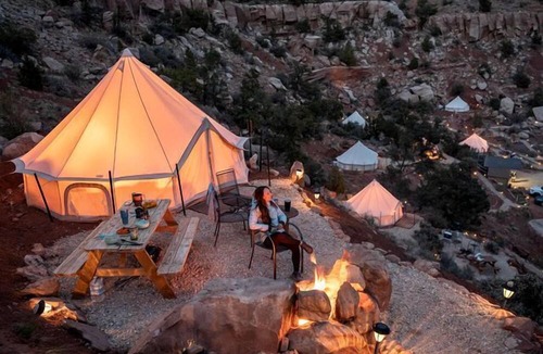 Hildale RV Rental | Peaceful Bell Tent Rental with Wilderness Views near Zion National Park, Utah