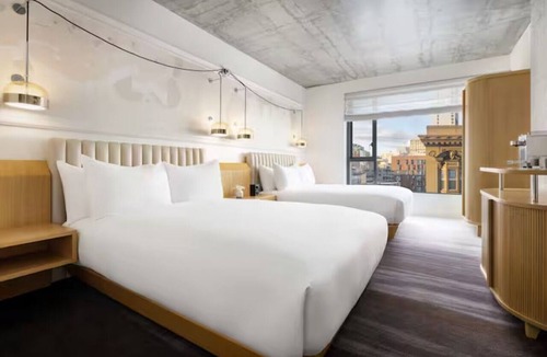 Tenderloin Hotel | Pet-Friendly Double Queen Room in Timbri Hotel, SF, Near Golden Gate Theatre