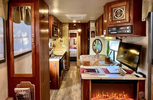 Rimrock House | Pet Friendly Vintage Camper Turned Tiny House with Fenced Yard near Sedona!