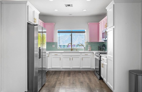 Desert Hot Springs House | PinkBlissHouz: Pool, Spa, Firepit, Themed Rooms