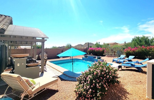 Gold Canyon House | Poolside in Gold Canyon | Superstition Views, Fire Pit, Hiking, Golf, Zipline & Unique Fun