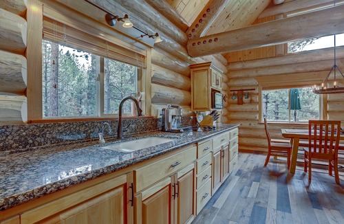 River Forest Acres House | Private Riverfront Log Cabin Retreat on 1.5 Acres, Bordering the National Forest
