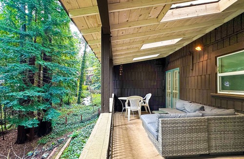 Brookdale Cabin | Rustic chic retreat set back among the trees with furnished deck