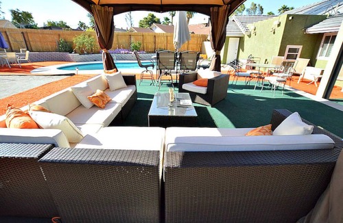 Las Vegas House | Sand Volleyball And Orange Turf.This Is Vegas!
