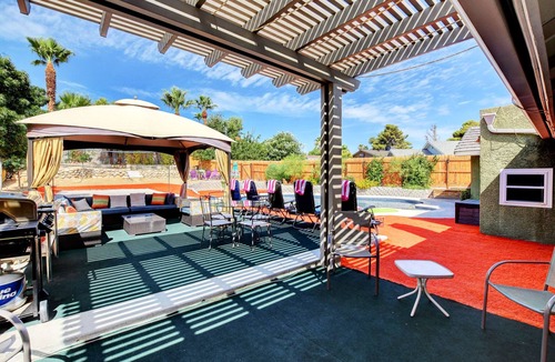 Las Vegas House | Sand Volleyball And Orange Turf.This Is Vegas!