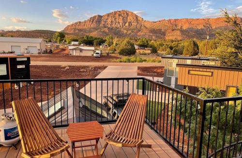 Apple Valley House | Scenic Desert-Modern Tiny Home with Private Hot Tub Near Zion National Park in Apple Valley, Utah