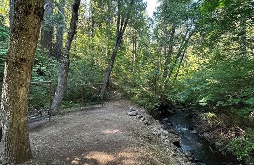 Mount Shasta House | Serene escape w/bubbling sounds of Wagon Creek & majestic views of Mt. Shasta.