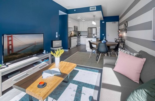 Mission Bay Apartment | Sleek 1BR Mission Bay, w/Gym, close to Caltrain by Blueground