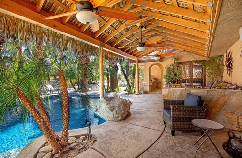 Desert Hot Springs House | The Grotto- 5bd/4ba-Waterfalls-Pool-Spa-Games Room-Secluded Acreage