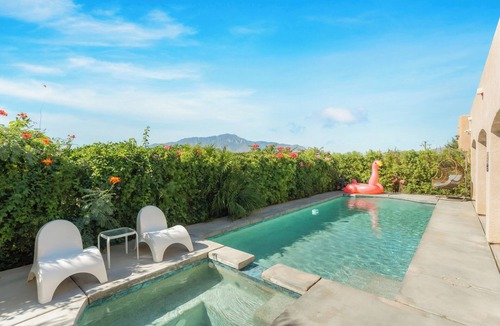 Desert Hot Springs House | Tulum Vibes in Desert Boho Hideout Pool Spa