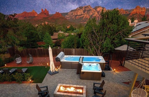 Uptown Sedona House | Uptown EPIC - Wow Views! 25Guests 2Homes 10BR 9BA 2Pool 2Spa 2GamesRM Location