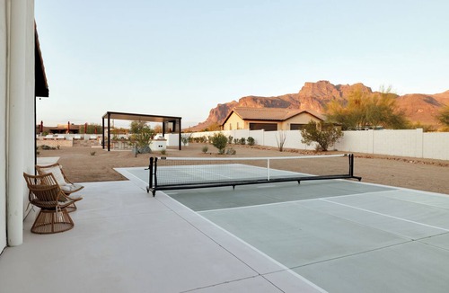 Apache Junction House | Views - Heated Pool - 10 person Hot Tub - Golf - Game Room - Pickleball Court