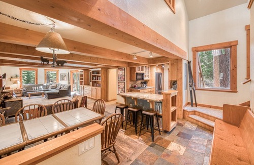 Pineland House | West Pine Cabin by Tahoe Getaways – Pet-Friendly Home with Hot Tub, Pool Table + Walk to Lake!