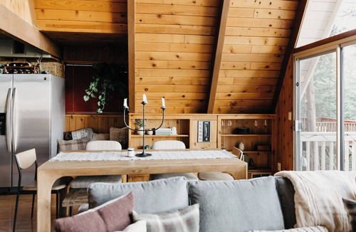 Crestline Cabin | Whispering Pines Lake & Mountain A-Frame Cabin