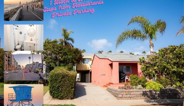 1 Block from Beach - Steps from Restaurants & Shops