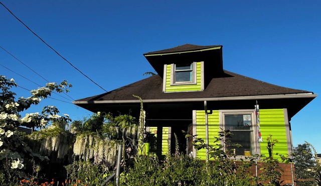 Art filled 1908 house in Columbia City, close to Light Rail. Cozy, relaxing, fun