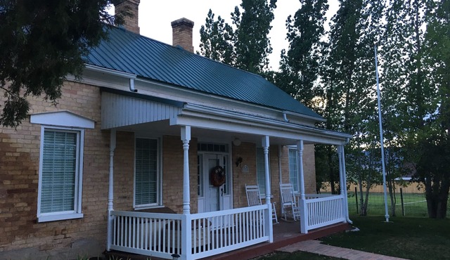 Cute pioneer brick house in the country