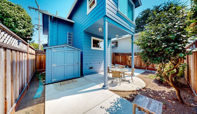 Dog-friendly home with ocean view & parking, steps to Seabright Beach